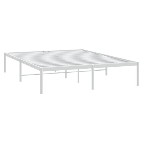Metal Bed Frame White 150x200cm - Image 4