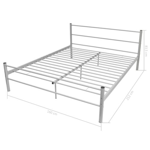 Bed Frame Grey Metal Queen Size - Image 7