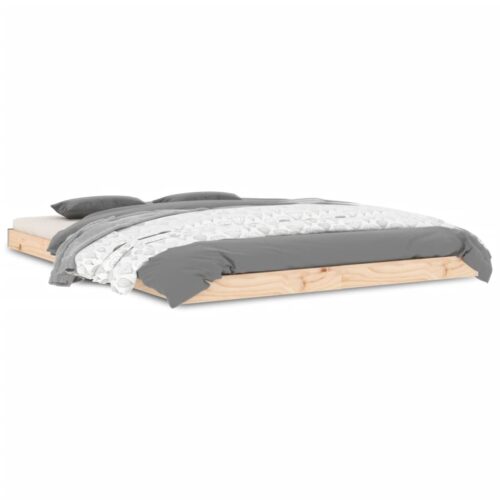 Bed Frame 135x190cm Solid Wood Pine - Image 2