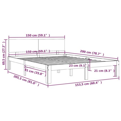 Bed Frame White 150x200cm - Image 8