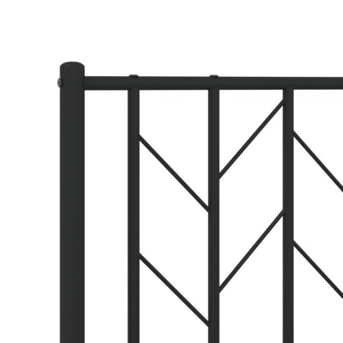 Metal Bed Frame with Headboard Black 150x200cm - Image 8