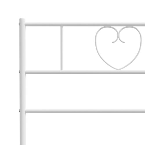 Metal Bed Frame with Footboard White 150x200cm - Image 8