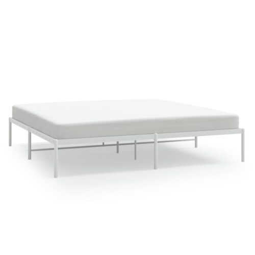 Metal Bed Frame White 183x203cm King - Image 2