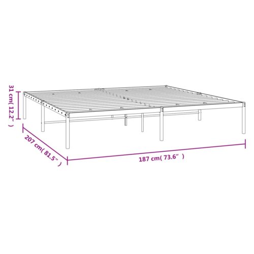 Metal Bed Frame White 183x203cm King - Image 8