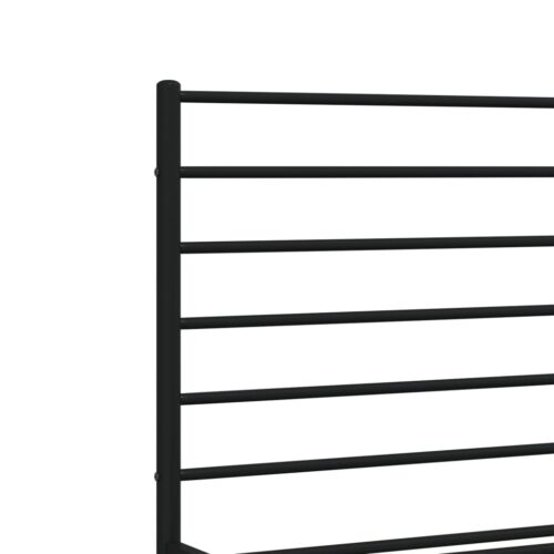 Metal Bed Frame with Headboard Black 150x200cm - Image 9