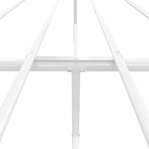 Metal Bed Frame with Headboard White 150x200cm - Image 8