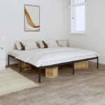 Metal Bed Frame Black 183x203cm King