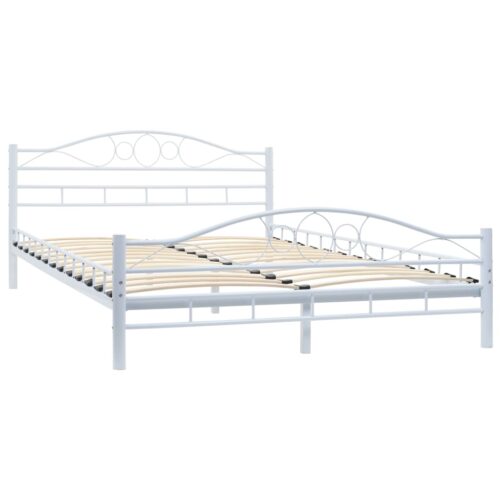 Bed Frame White Metal 137x187cm Double - Image 2