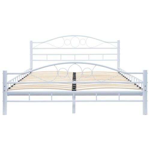 Bed Frame White Metal 137x187cm Double - Image 3