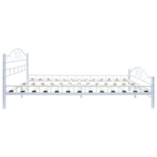 Bed Frame White Metal 137x187cm Double - Image 4