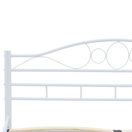 Bed Frame White Metal 137x187cm Double - Image 5