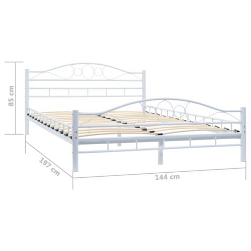 Bed Frame White Metal 137x187cm Double - Image 6