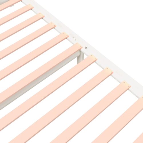Bed Frame White Solid Wood 150x200cm - Image 7