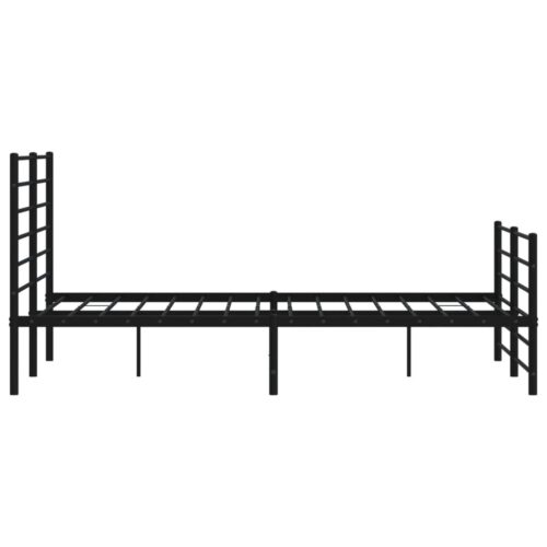 Metal Bed Frame with Footboard Black 135x190cm - Image 7