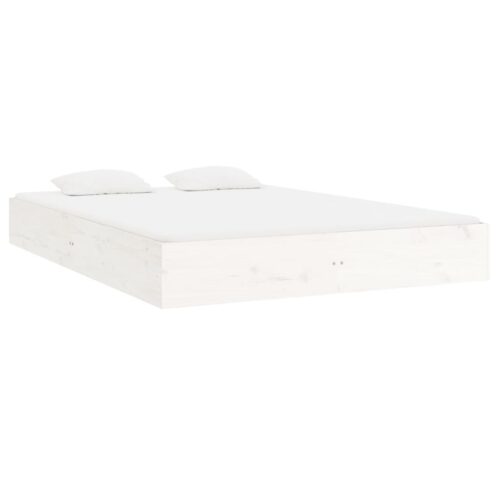 Bed Frame White Solid Wood 150x200cm - Image 3