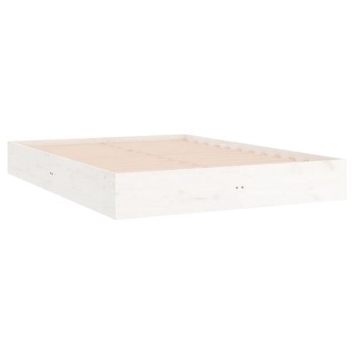 Bed Frame White Solid Wood 150x200cm - Image 4