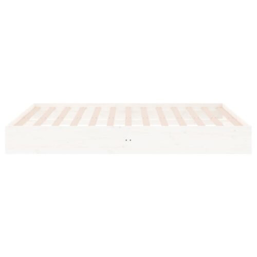 Bed Frame White Solid Wood 150x200cm - Image 6