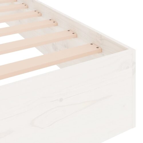 Bed Frame White Solid Wood 150x200cm - Image 7