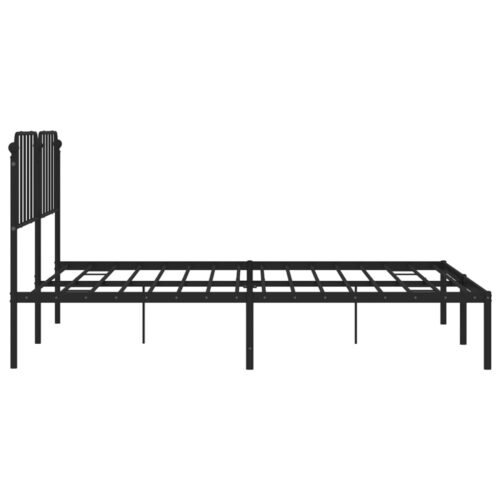 Metal Bed Frame with Headboard Black 183x203cm King - Image 6