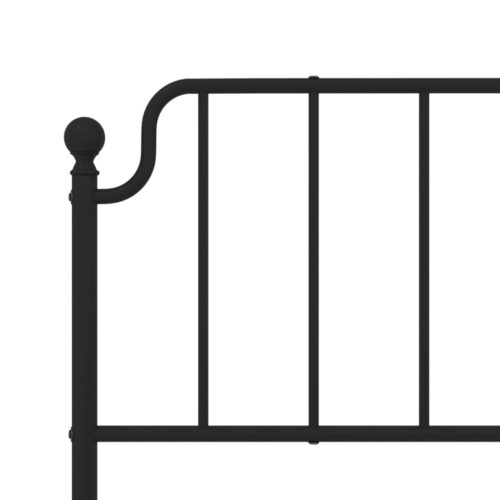Metal Bed Frame with Headboard Black 183x203cm King - Image 8