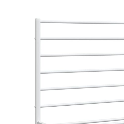 Metal Bed Frame with Headboard White 183x203cm King - Image 9