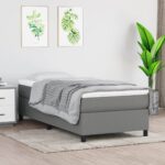 Bed Frame Dark Grey 107x203cm King Single Fabric