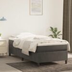Bed Frame Dark Grey King Single Velvet