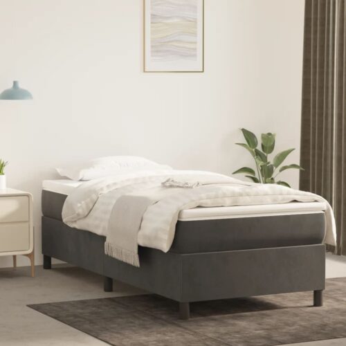 Bed Frame Dark Grey King Single Velvet