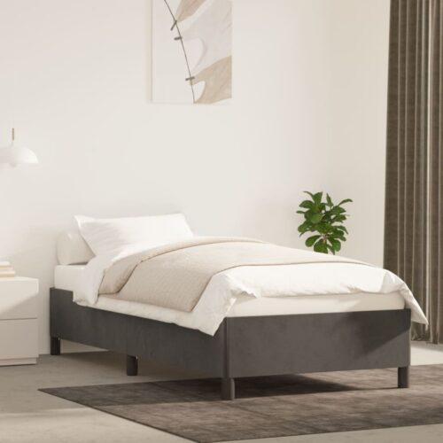 Bed Frame Dark Grey King Single Velvet