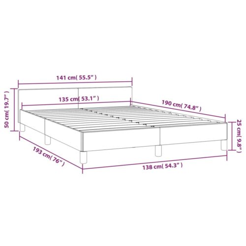 Bed Frame Black Double Fabric - Image 8