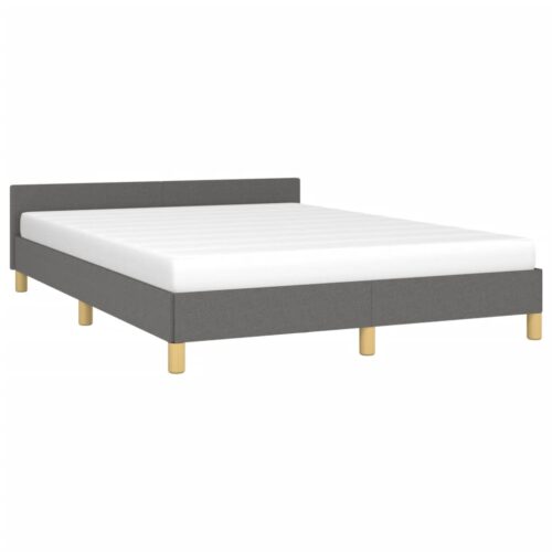 Bed Frame Dark Grey Double Fabric - Image 3