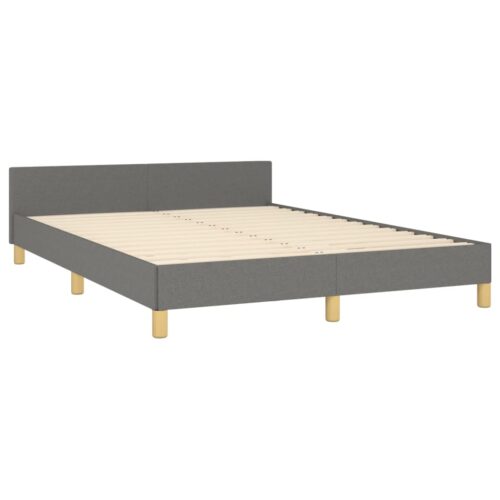 Bed Frame Dark Grey Double Fabric - Image 4