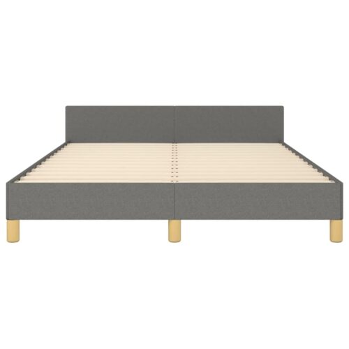 Bed Frame Dark Grey Double Fabric - Image 5