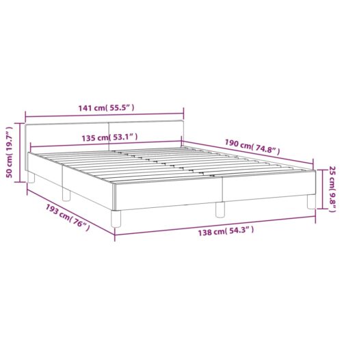 Bed Frame Dark Grey Double Fabric - Image 8