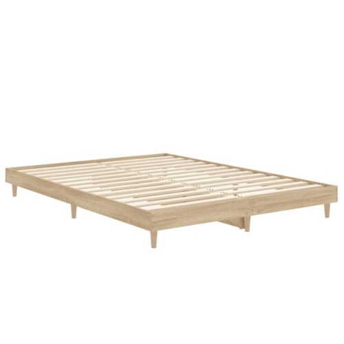Bed Frame Sonoma Oak 135x190cm Engineered Wood - Image 5