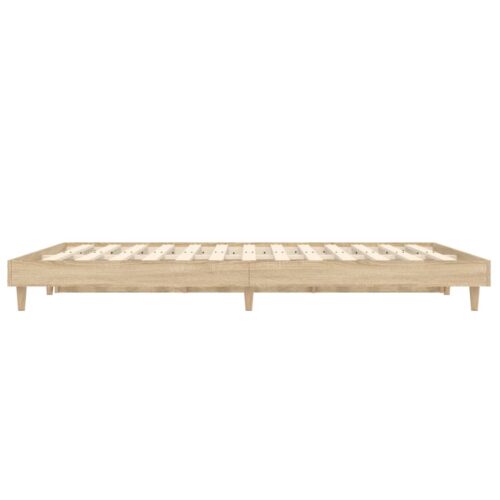 Bed Frame Sonoma Oak 135x190cm Engineered Wood - Image 7