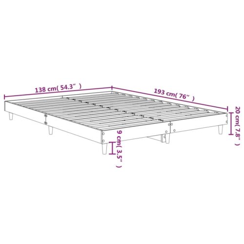 Bed Frame Sonoma Oak 135x190cm Engineered Wood - Image 9