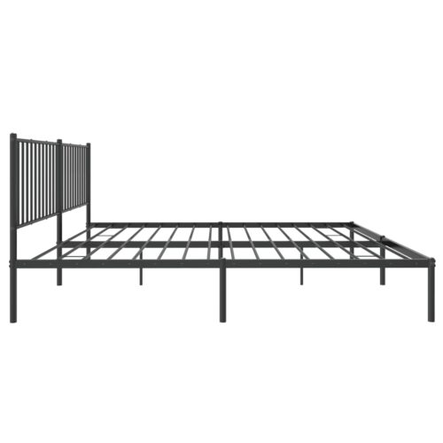 Metal Bed Frame with Headboard Black 183x203cm King - Image 6