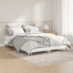 Bed Frame White 135x190cm Engineered Wood