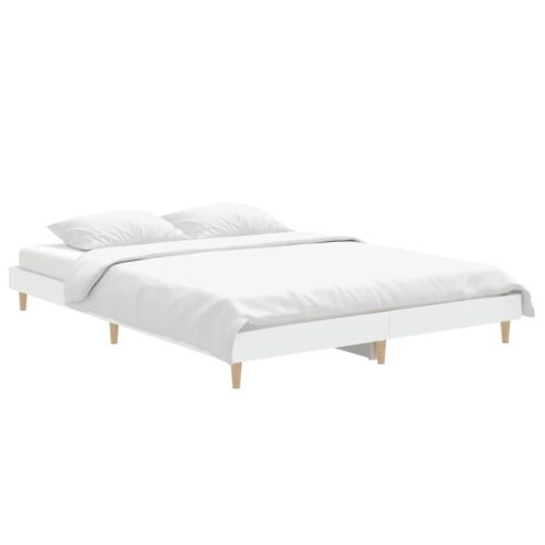 Bed Frame White 135x190cm Engineered Wood - Image 3