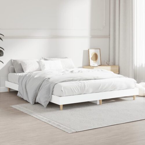 Bed Frame White 135x190cm Engineered Wood - Image 4