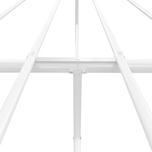 Metal Bed Frame with Footboard White 150x200cm - Image 8