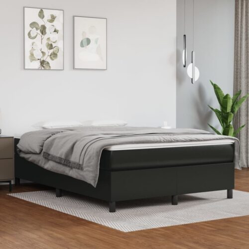 Bed Frame Black Double Faux Leather