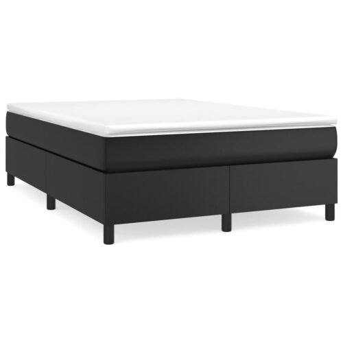 Bed Frame Black Double Faux Leather - Image 2