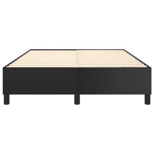 Bed Frame Black Double Faux Leather - Image 5