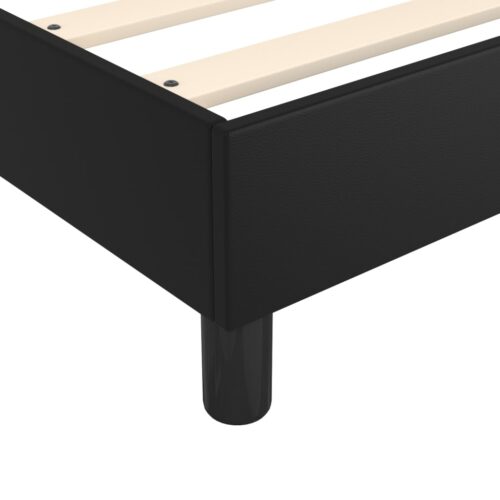 Bed Frame Black Double Faux Leather - Image 6
