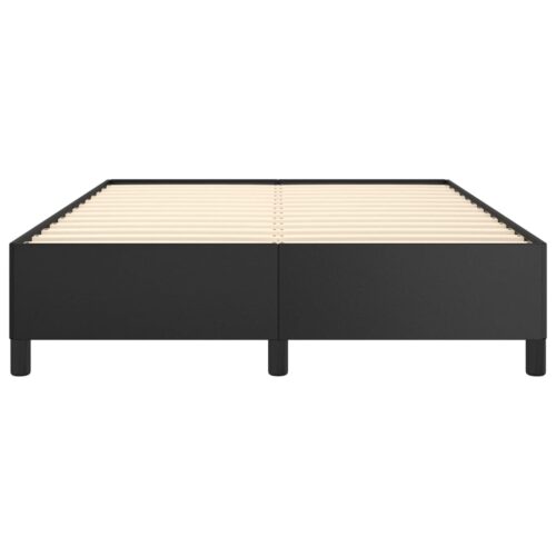 Bed Frame Black 137x187cm Double Faux Leather - Image 5
