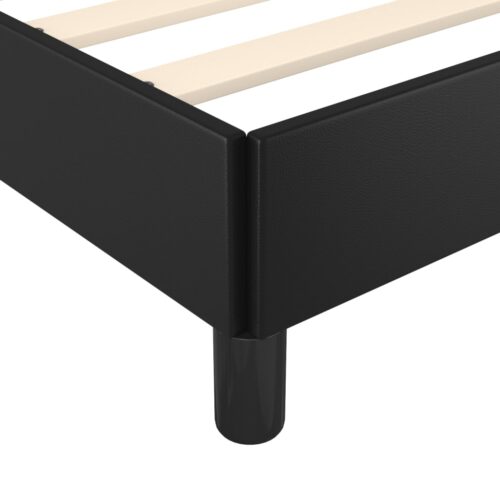Bed Frame Black 137x187cm Double Faux Leather - Image 6