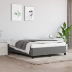 Bed Frame Dark Grey 152x203cm Queen Fabric