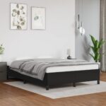 Bed Frame Black 152x203cm Queen Faux Leather